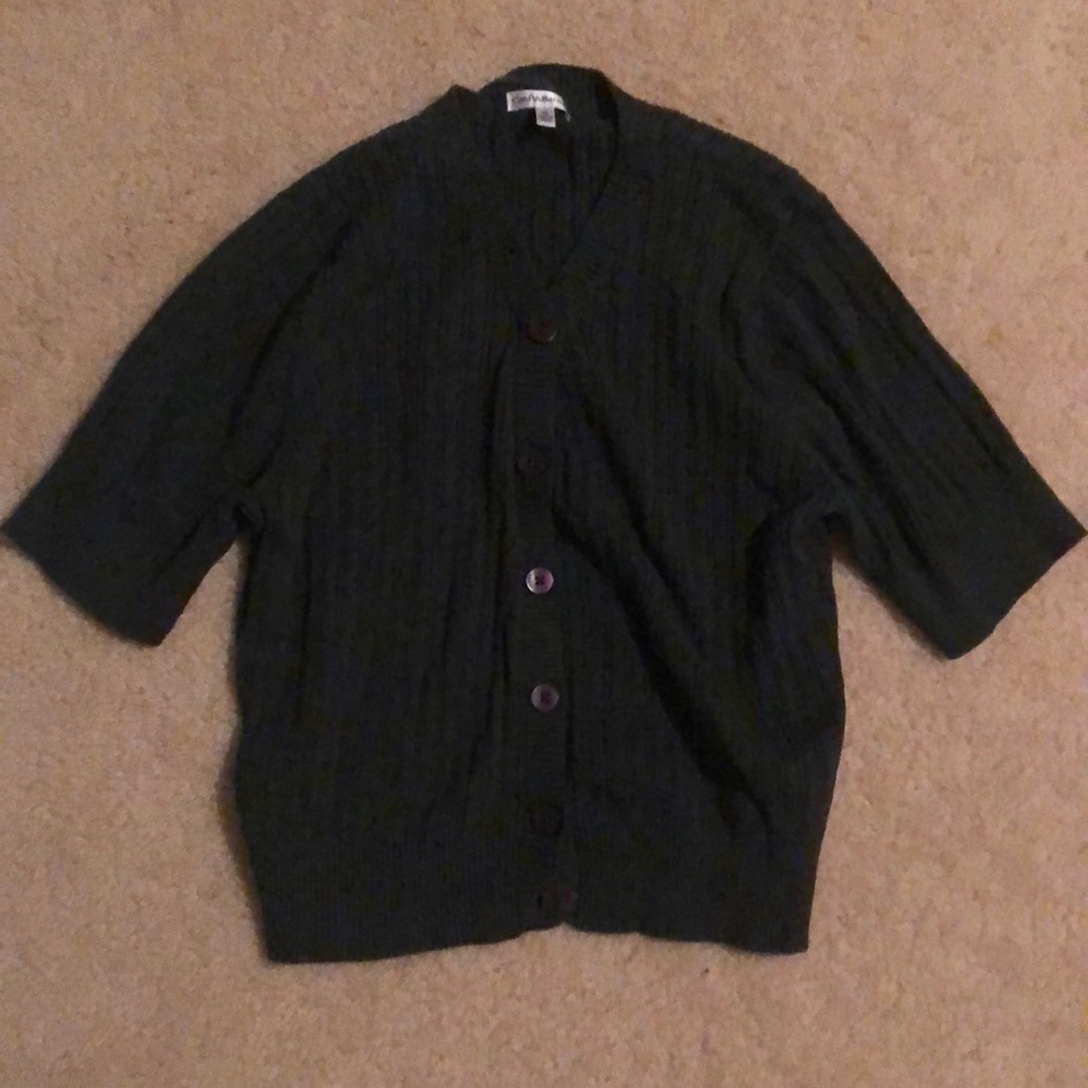 Croft and barrow green cardigan top size XL